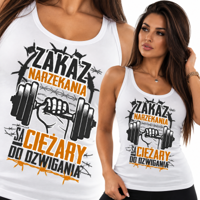 TANK TOP DAMSKI NA SIŁOWNIĘ  ZAKAZ NARZEKANIA